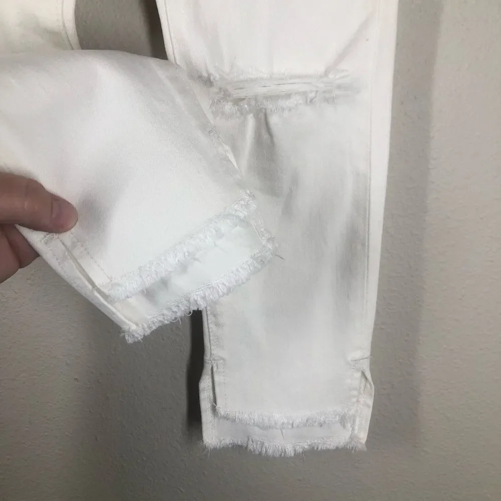 New DL1961 Chloe Ankle Skinny Jeans White Stretch Denim Little Girls Size 5